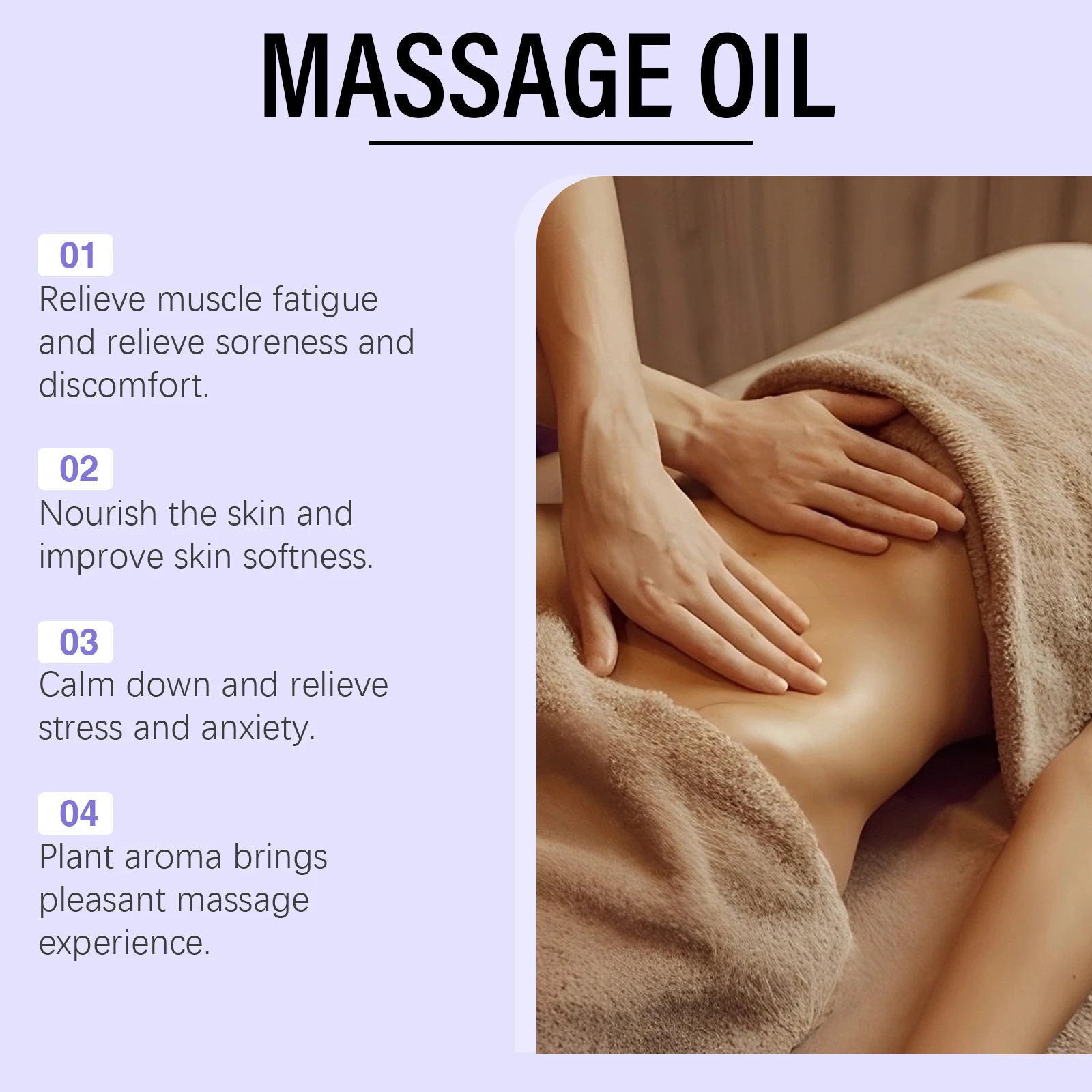 body smoothing oil with vitamin e and rosemary leaf oil for muscle sore and stress relief