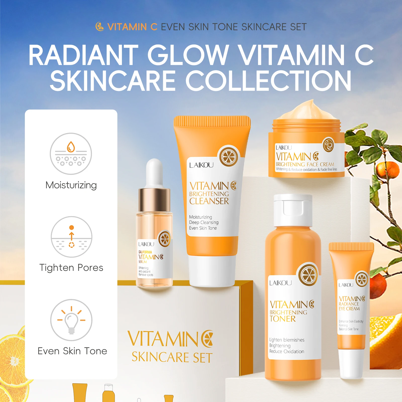 Ohmistry VitGlow™ 5-Piece Vitamin C Radiance & Deep Brightening Skincare Set - Image 2