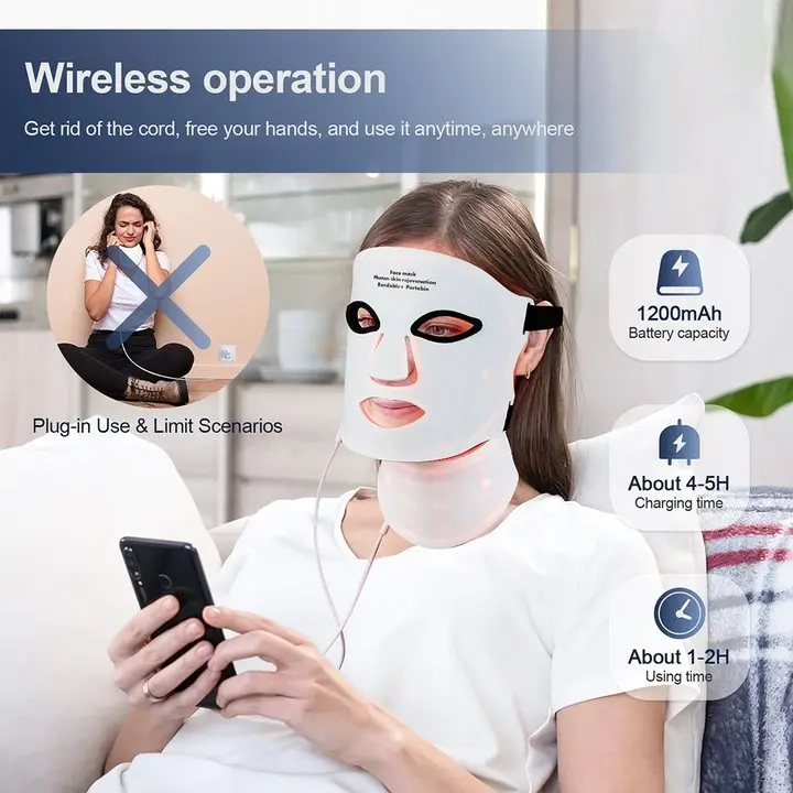 Ohmistry FlexiGlow™ 7-Color Silicone LED Face & Neck Mask - Image 5