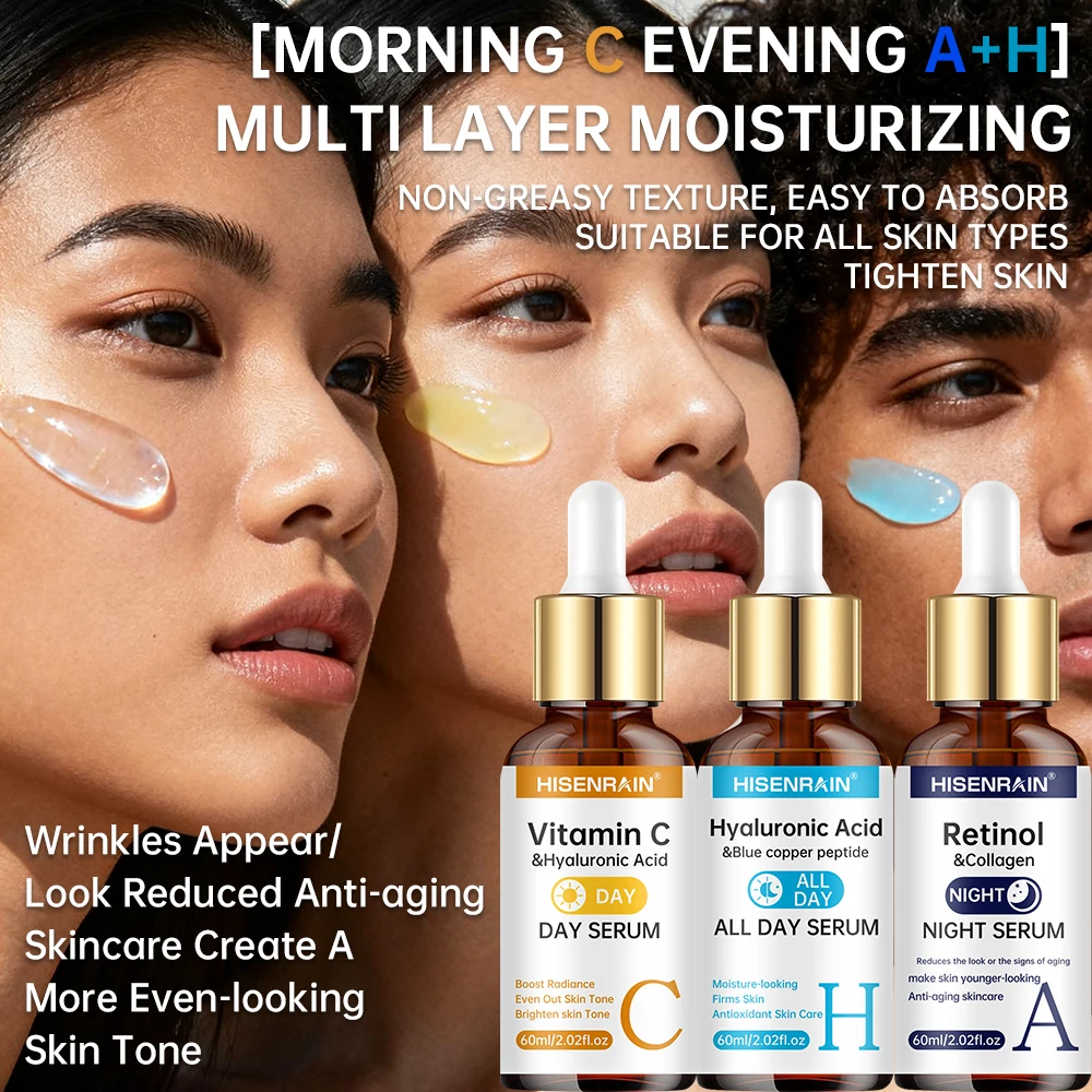 Ohmistry TriGlow™ Triple-Action Serum Combo – Vitamin C, Retinol & Hyaluronic Acid Trio - Image 3